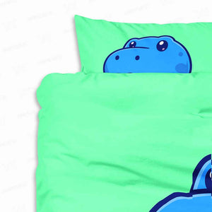 Blue Cute Dino Baby Comforter Set