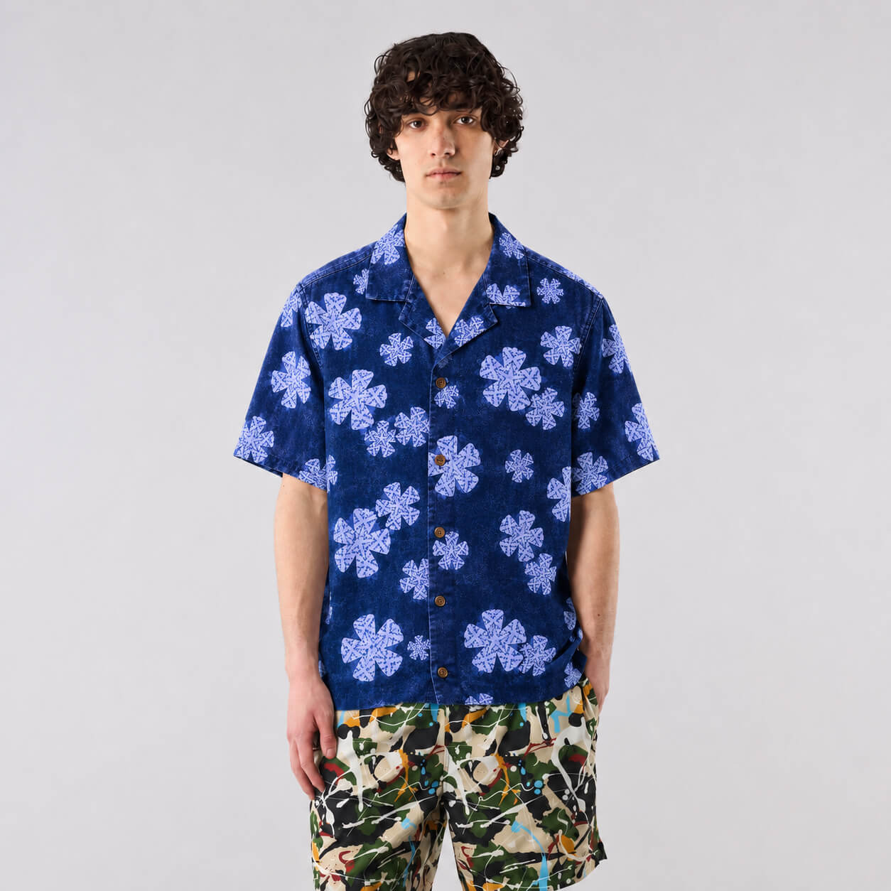 Blue Sakura Button Up Shirt