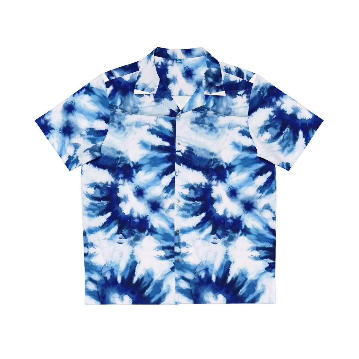 Tie-Dye Blue Splatter Hawaiian Casual Shirt