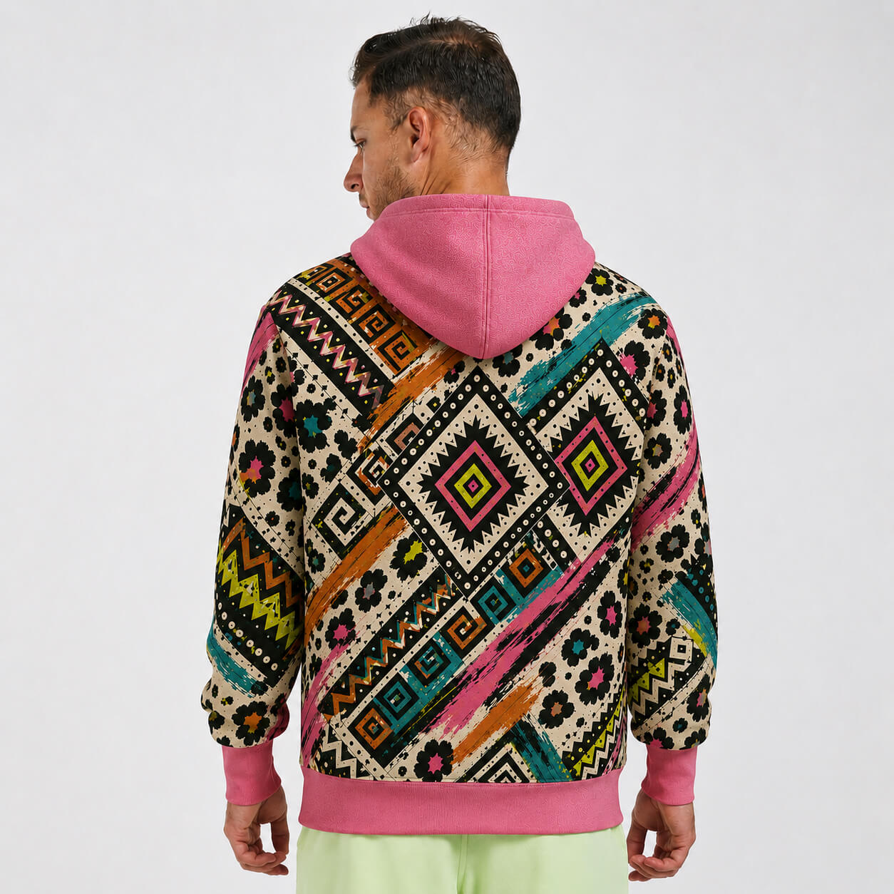 Boho Mosaic Graphic Hoodie