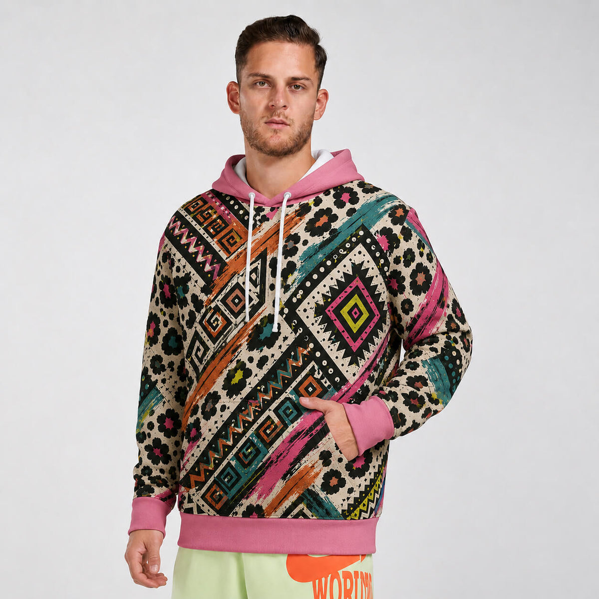 Boho Mosaic Graphic Hoodie