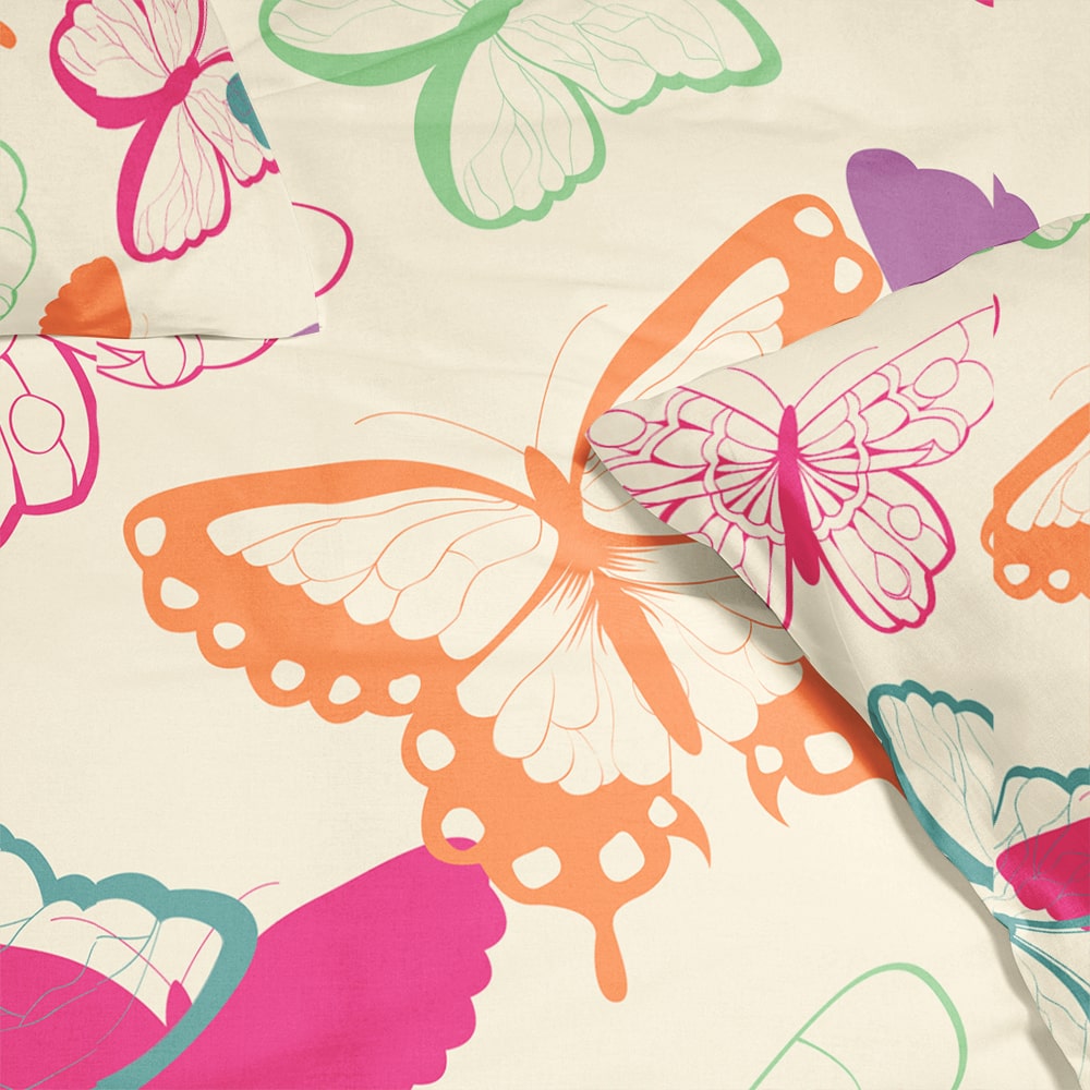 Butterflies Embossed Super soft Microfiber Blending Duvet Cover Bedding