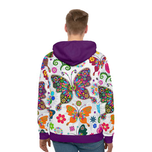 Butterfly Floral Blend Pullover Hoodie