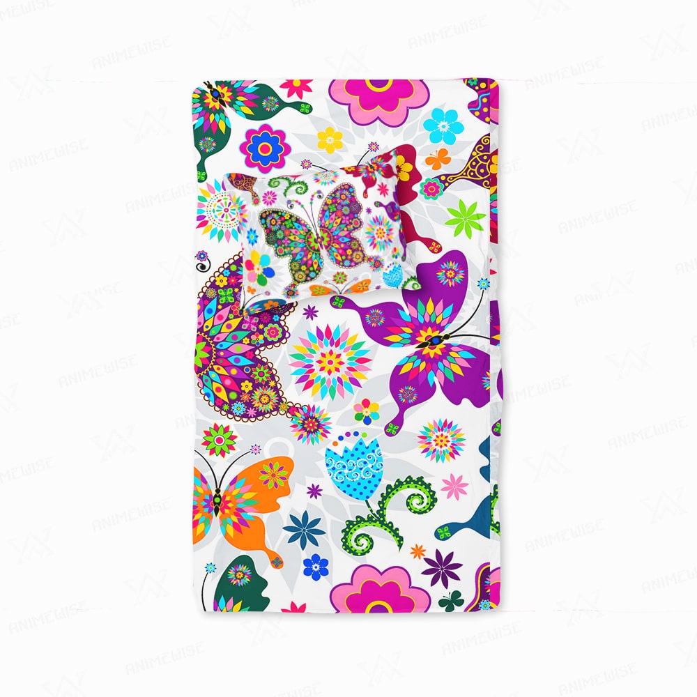 Butterfly Floral Blend Comforter Set Bedding