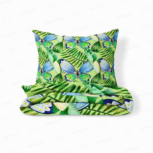 Butterfly Palm Leaf Pattern  Duvet Cover Bedding