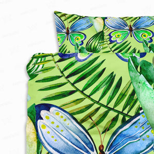 Butterfly Palm Leaf Pattern Comforter Set Bedding