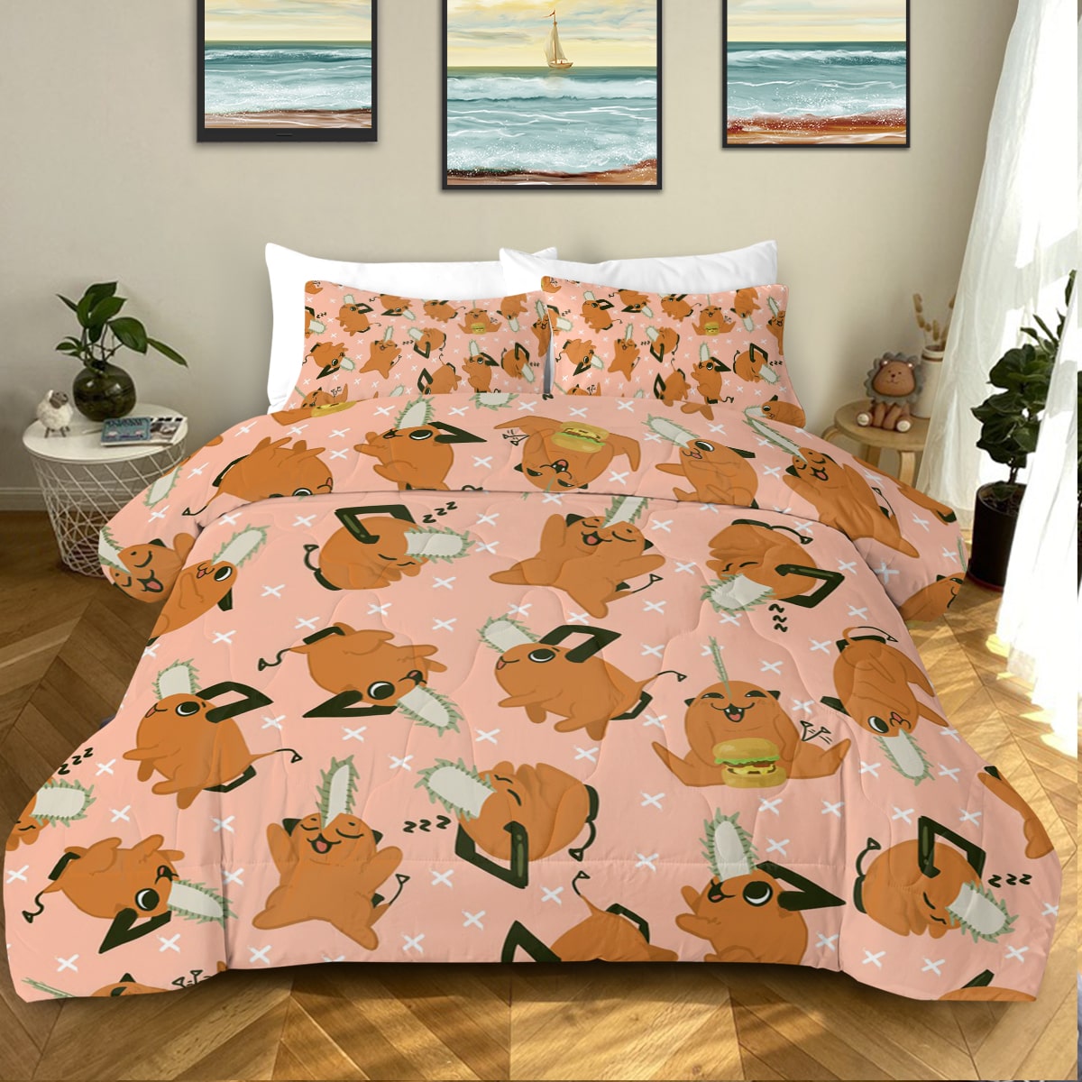 Chainsaw Funny Devil Memes Comforter Set