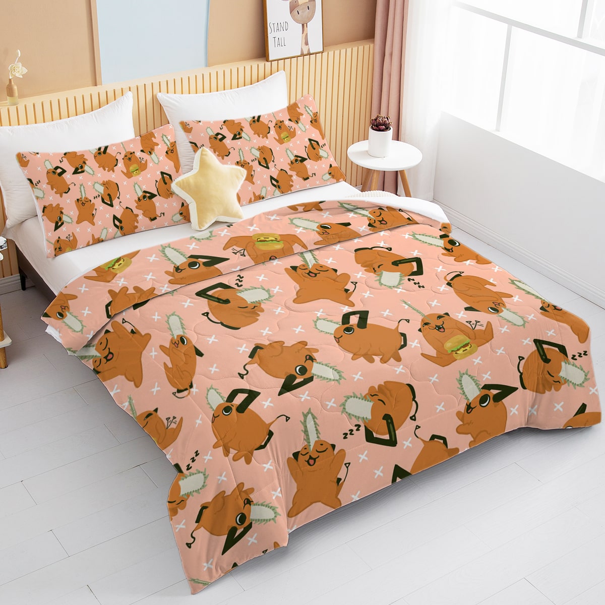 Chainsaw Funny Devil Memes Comforter Set