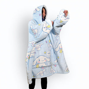 White Puppy Kawaii Blanket Hoodie