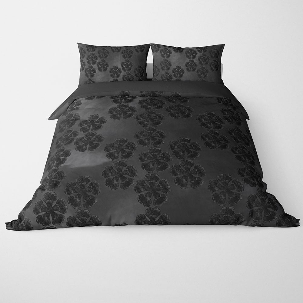 Clover Leaf All Over Embossed Duvet Cover Set Bedding