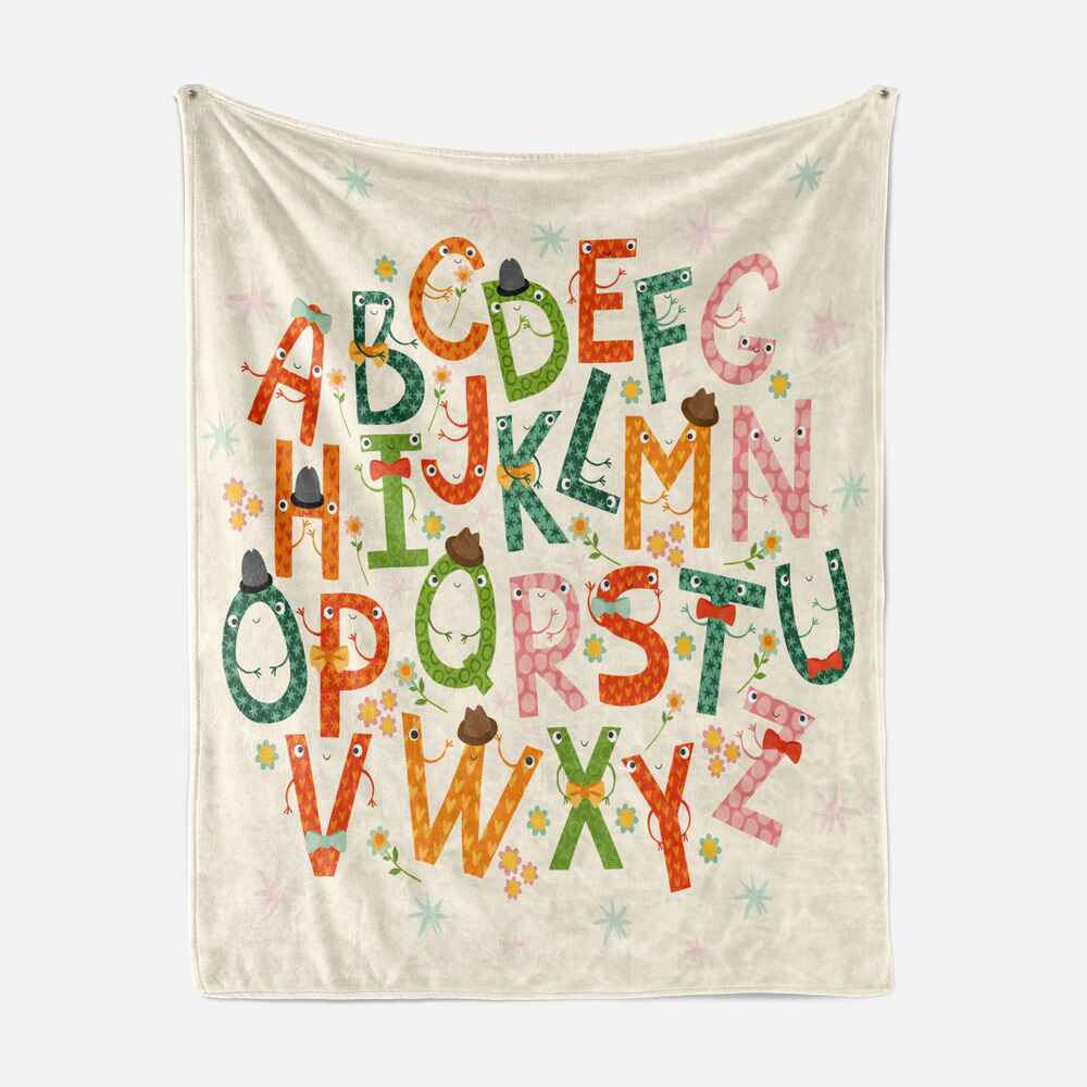 Colorful Childish Funny Alphabet Blanket