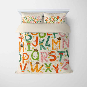 Colorful Childish Funny Alphabet Comforter Set