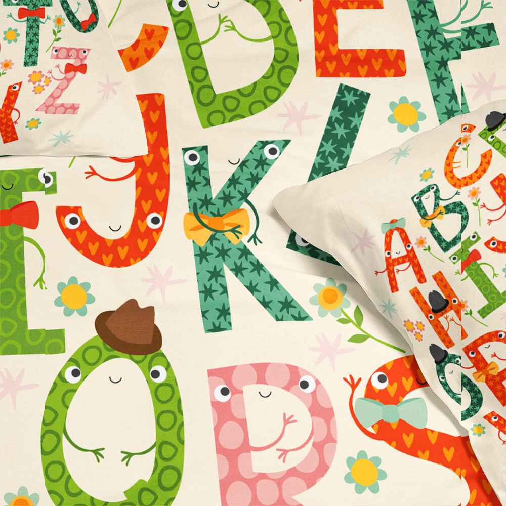 Colorful Childish Funny Alphabet Comforter Set