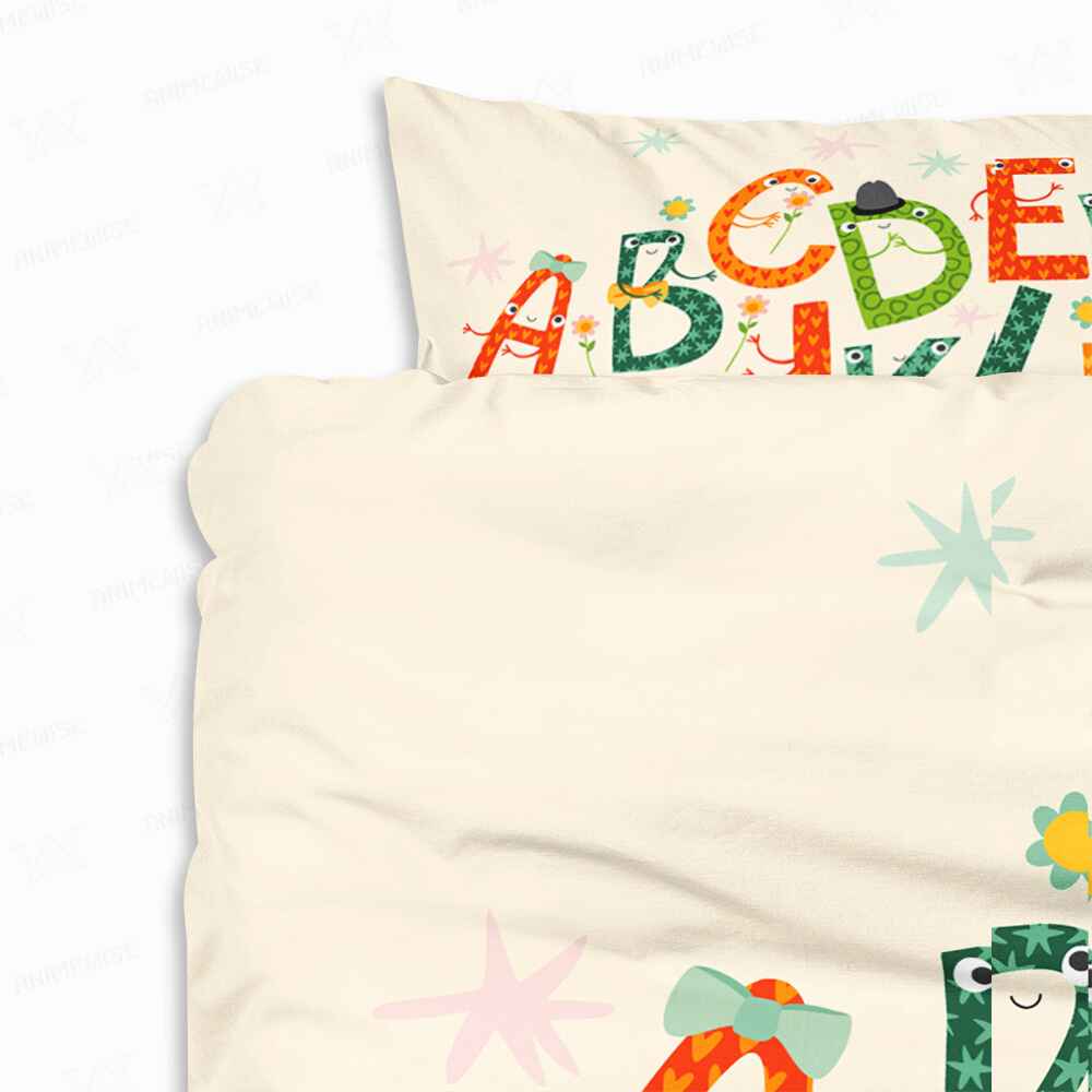 Colorful Childish Funny Alphabet Comforter Set