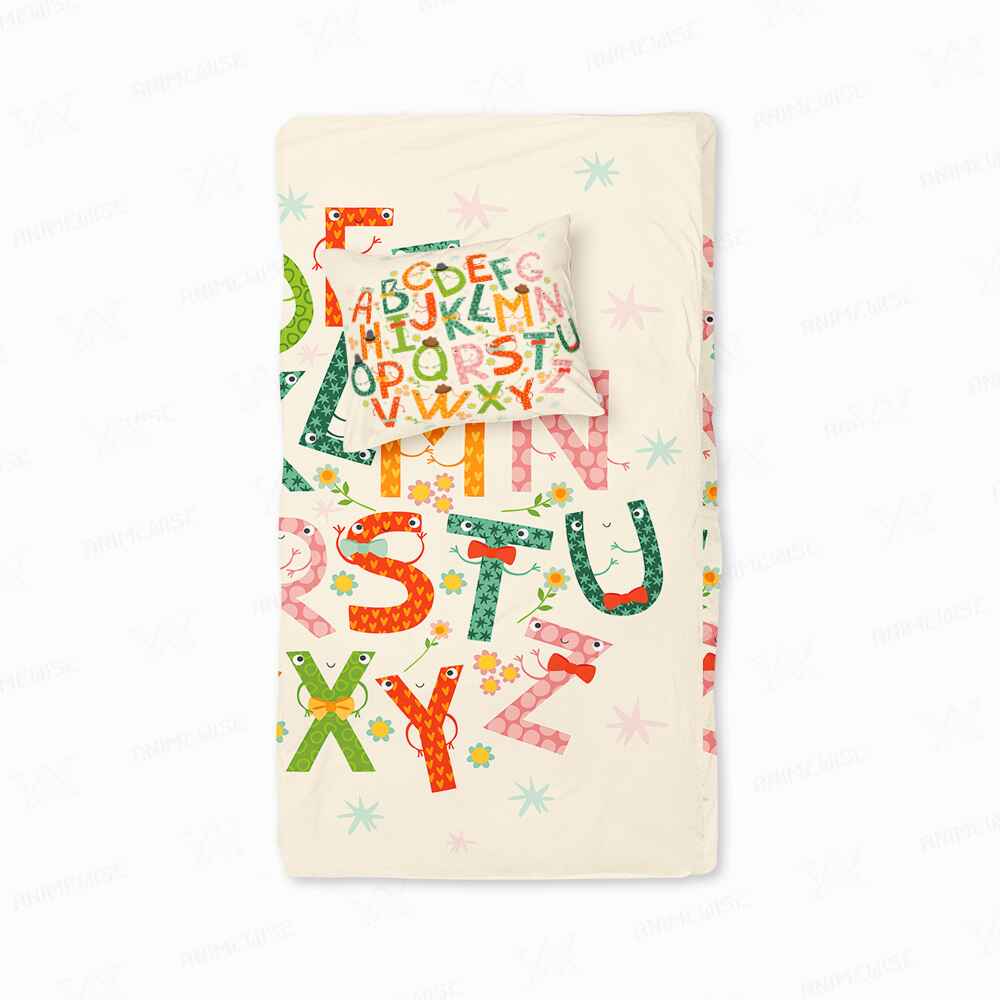 Colorful Childish Funny Alphabet Duvet Cover Bedding