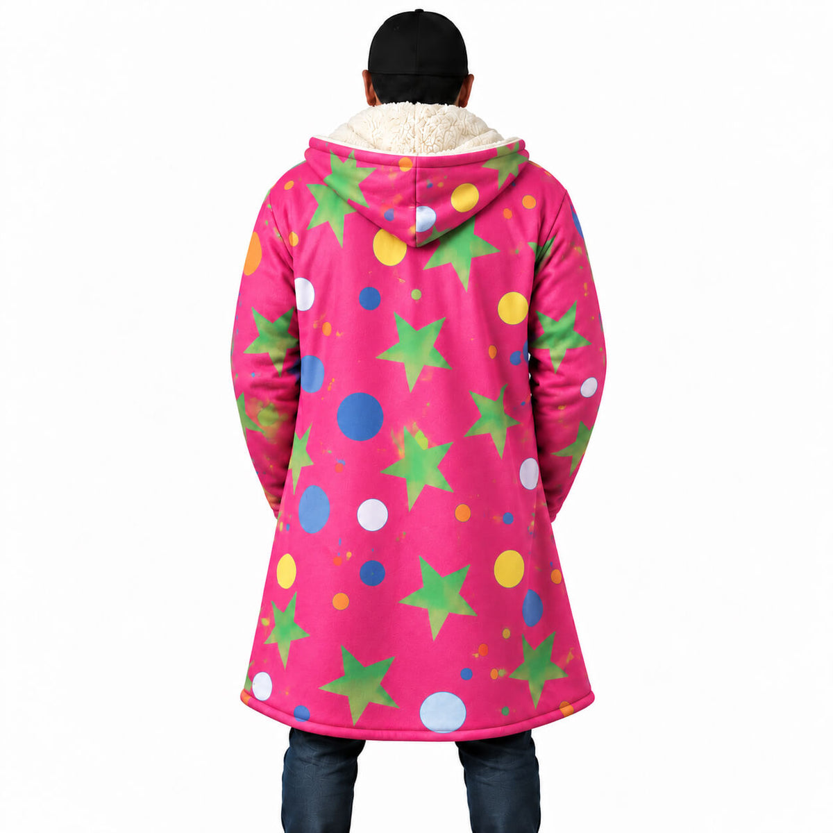 Colorful Star Hooded Cloak Coat
