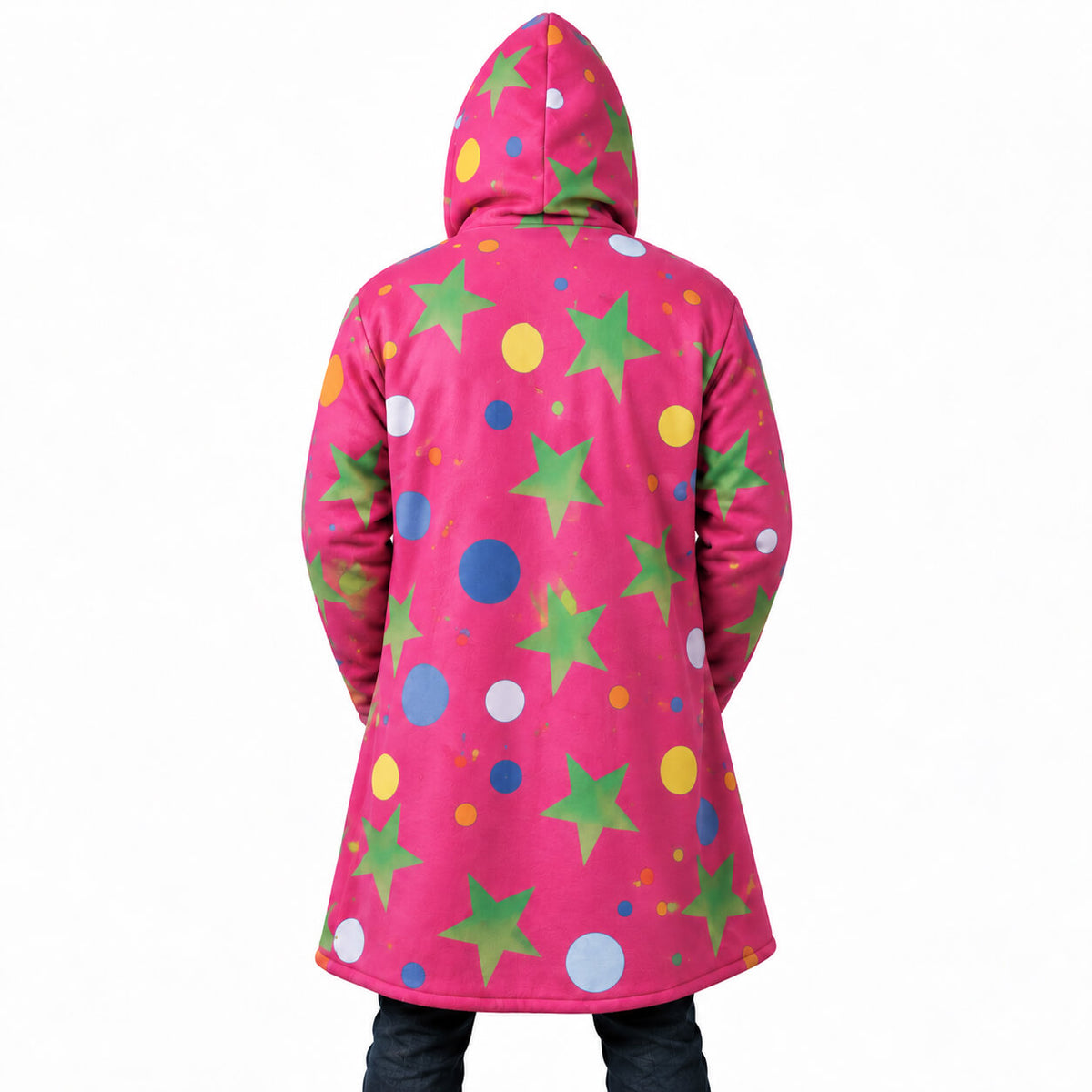 Colorful Star Hooded Cloak Coat
