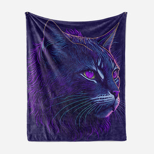 Coloringfused Cat Art Blanket