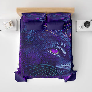 Colorinfused Cat Art Quilt Bedding