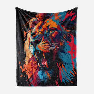 Coloringfused lion Art Blanket