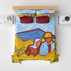 Couple Abstract Art Quilt Bedding