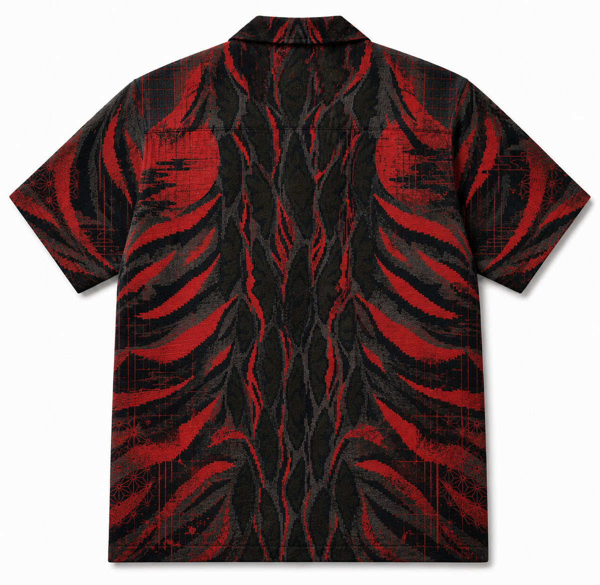 Crimson Oni Eclipse Graphic Button Up Shirt