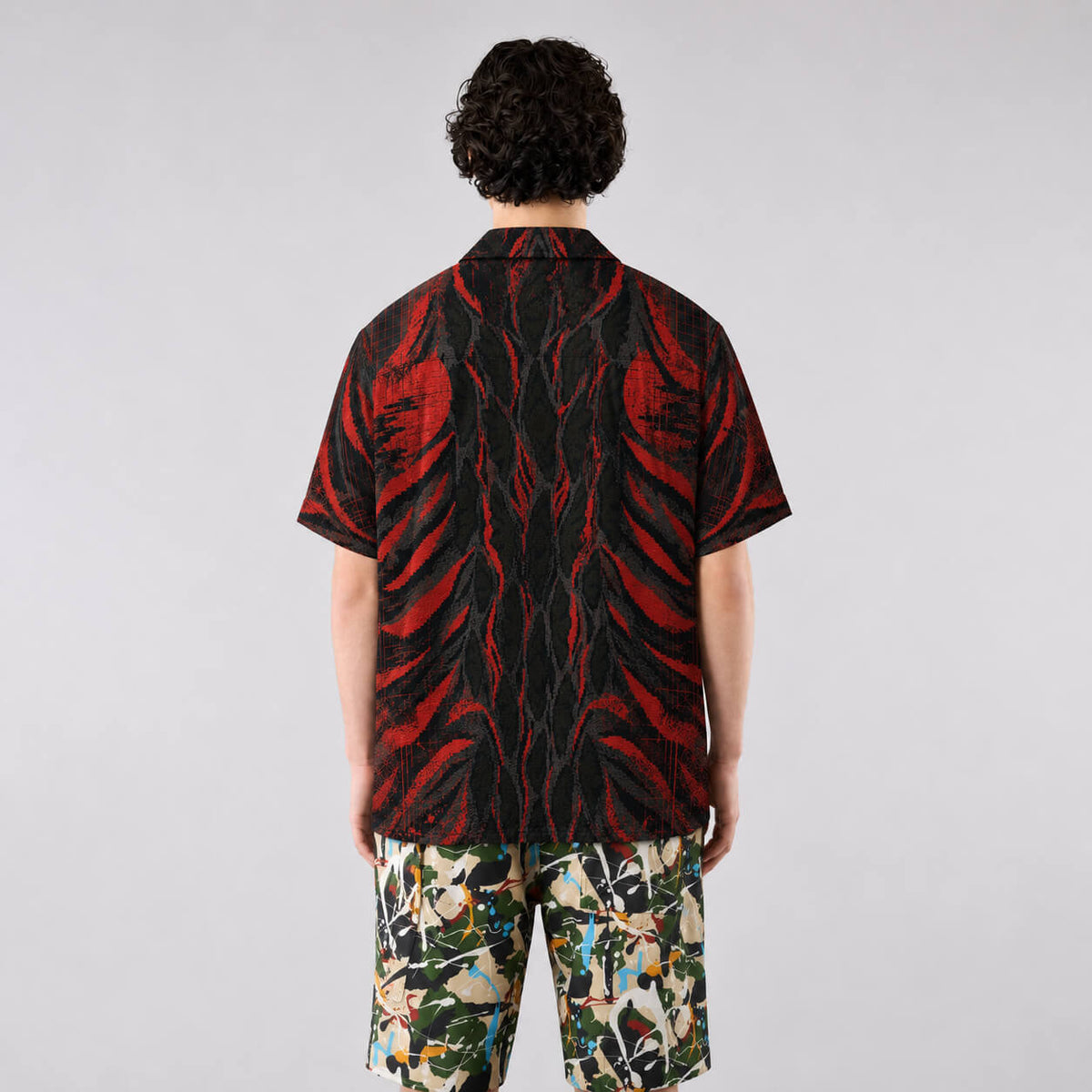 Crimson Oni Eclipse Graphic Button Up Shirt