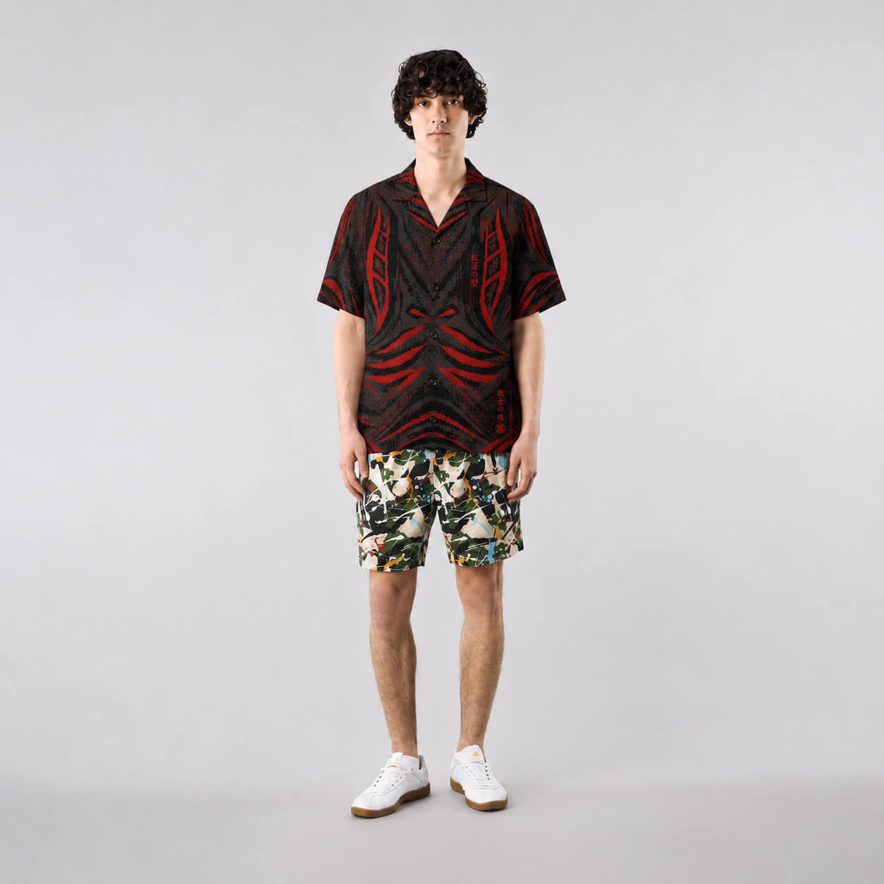 Crimson Oni Eclipse Graphic Button Up Shirt