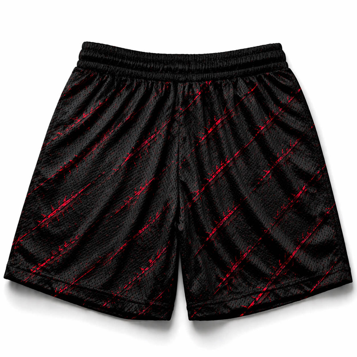 Crimson Strike Athletic Mesh Shorts – Performance Fit