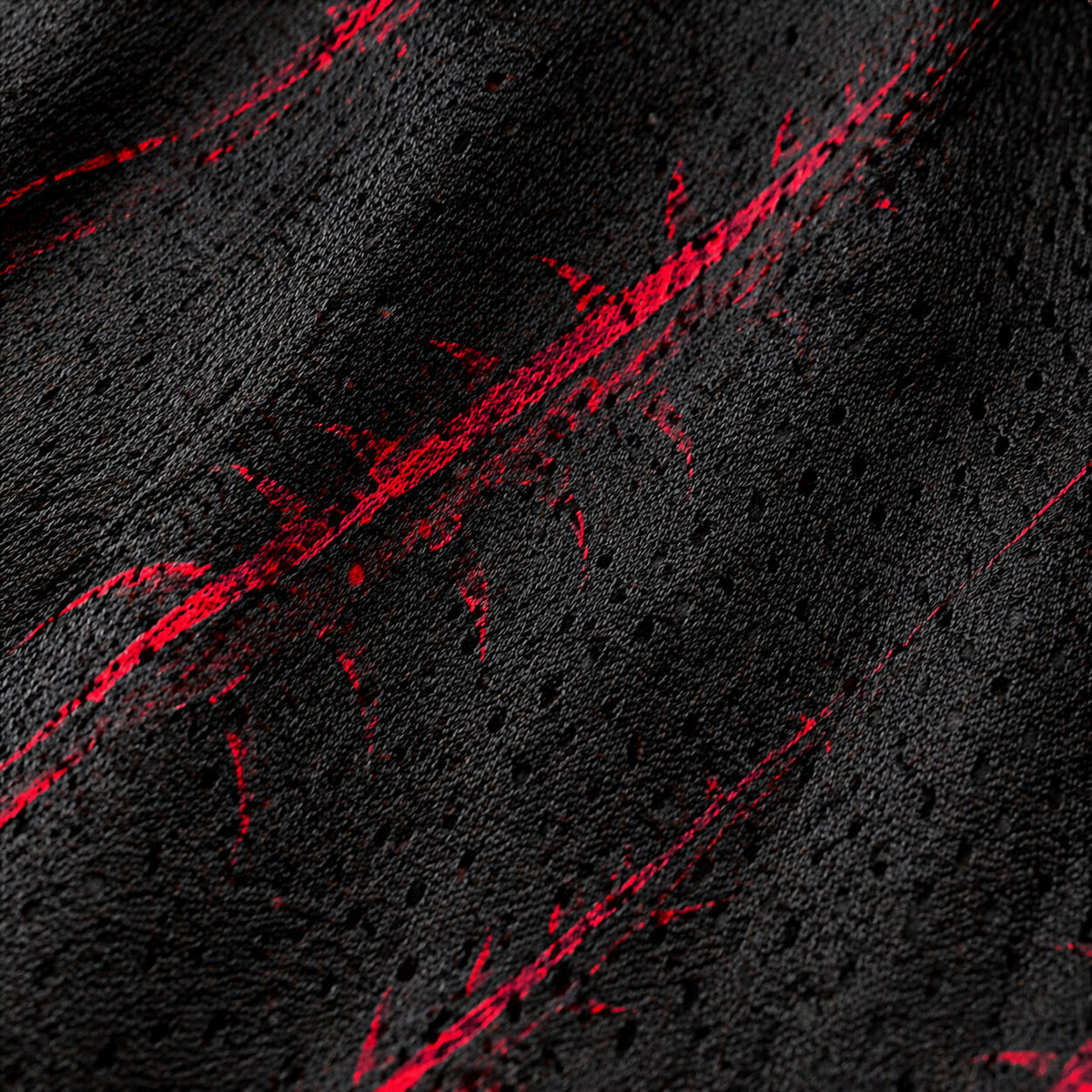 Crimson Strike Athletic Mesh Shorts – Performance Fit