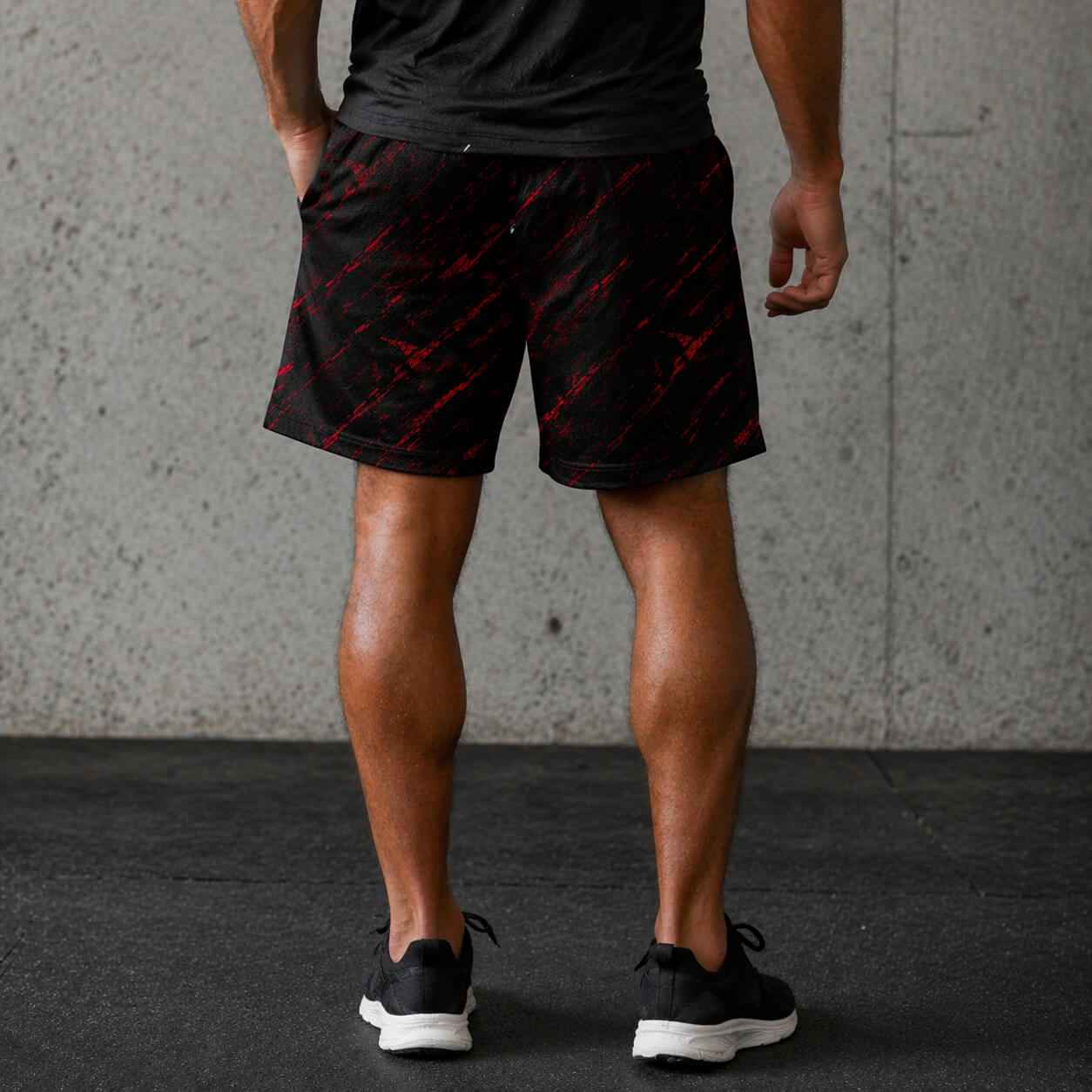 Crimson Strike Athletic Mesh Shorts – Performance Fit