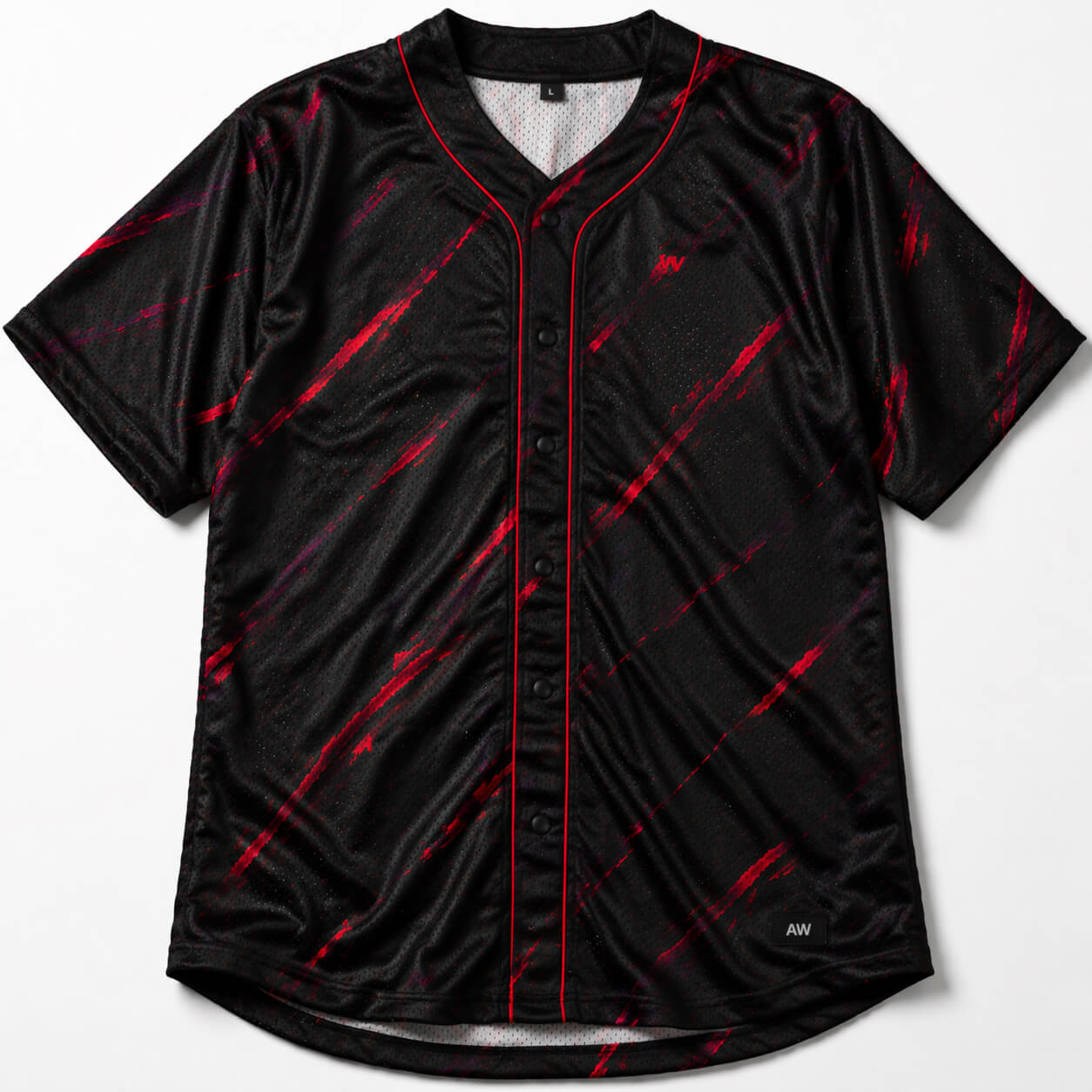 Crimson Strike Baseball Jersey – Breathable Mesh Performance Fit