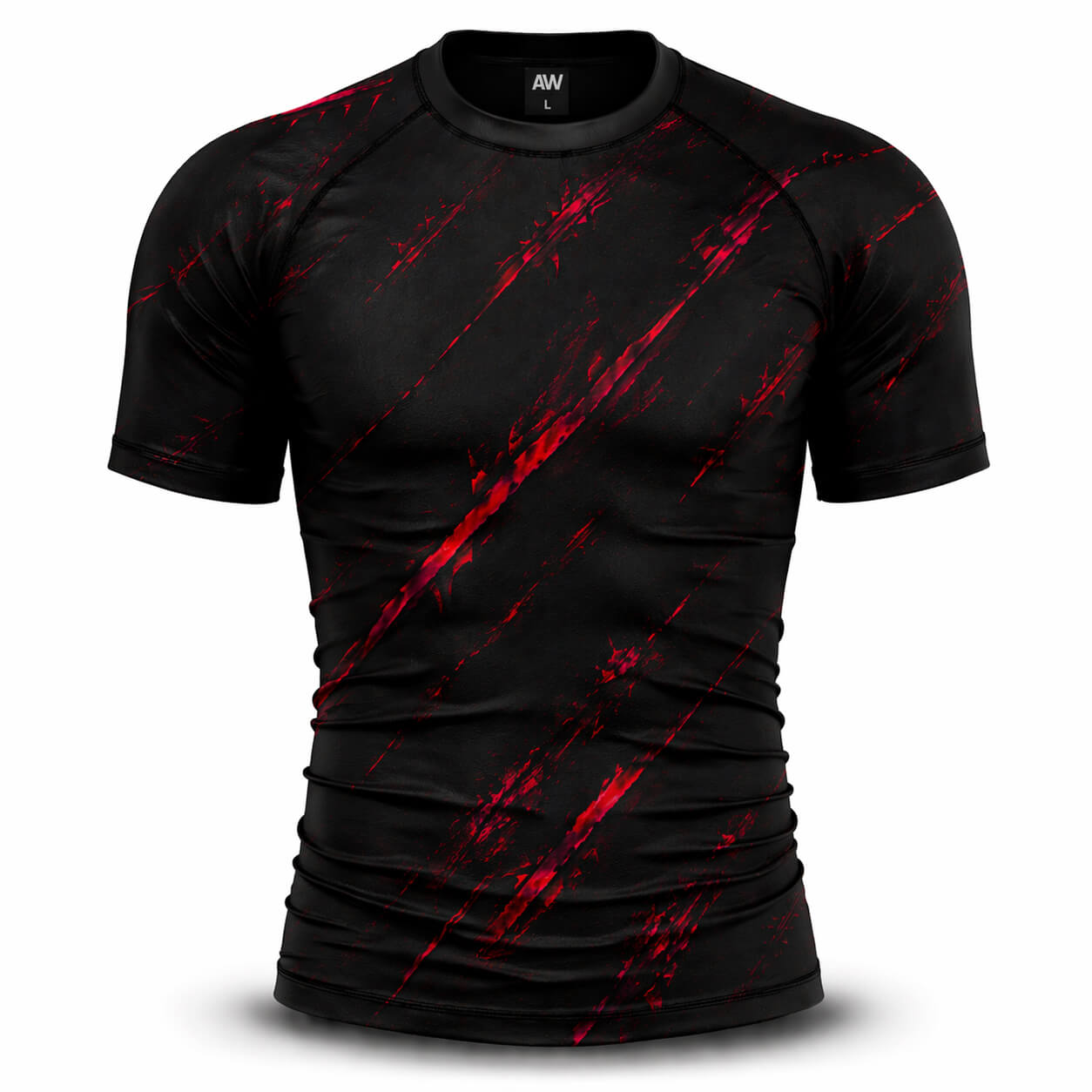 Crimson Strike Compression Performance T-Shirt – Breathable Athletic