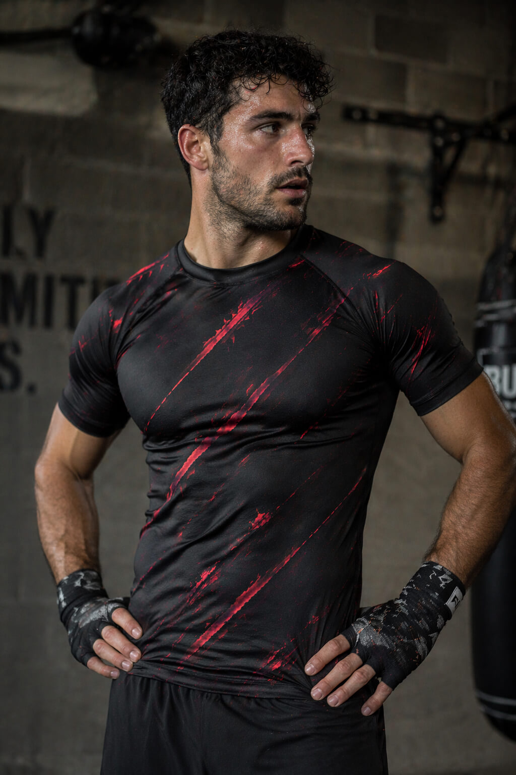 Crimson Strike Compression Performance T-Shirt – Breathable Athletic