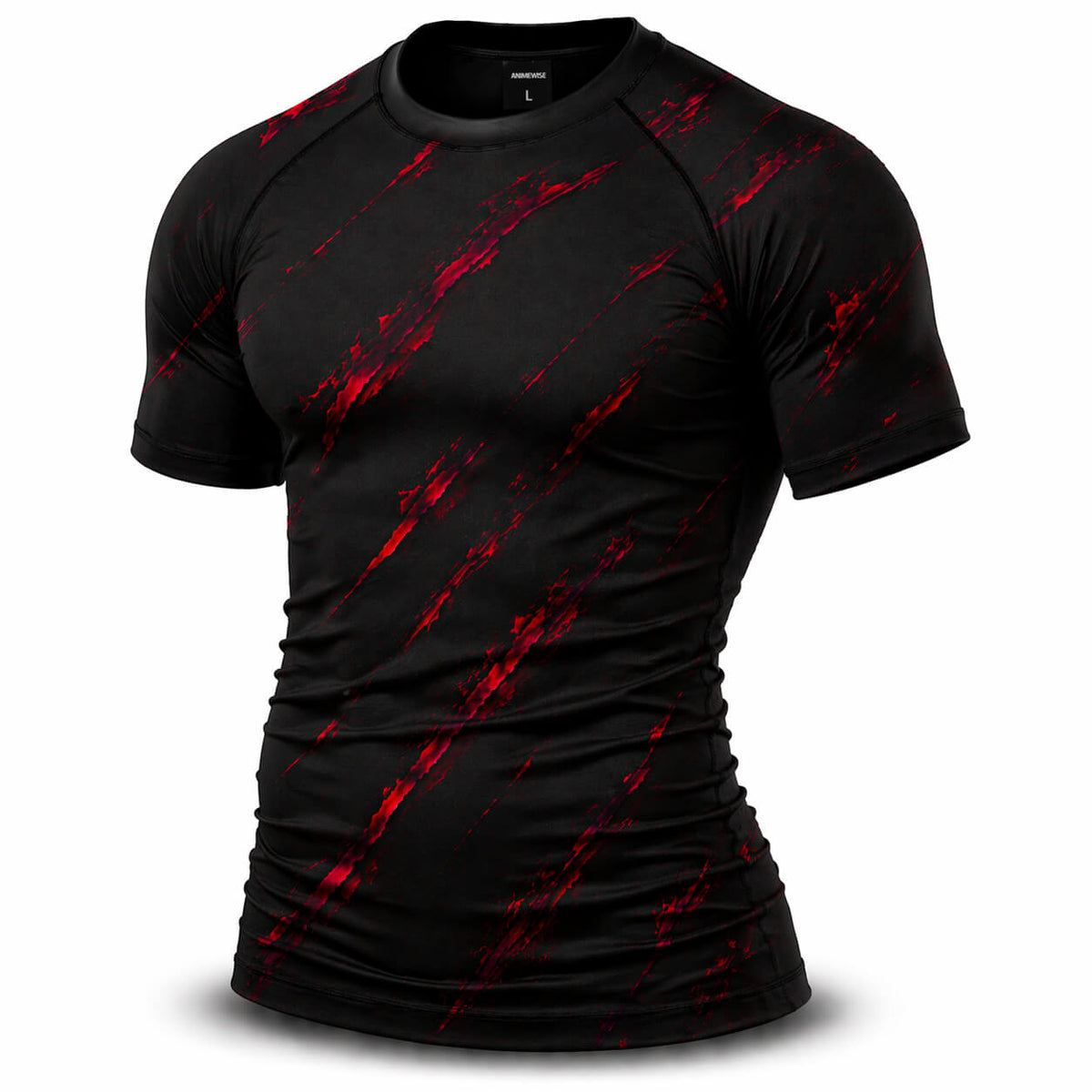 Crimson Strike Compression Performance T-Shirt – Breathable Athletic