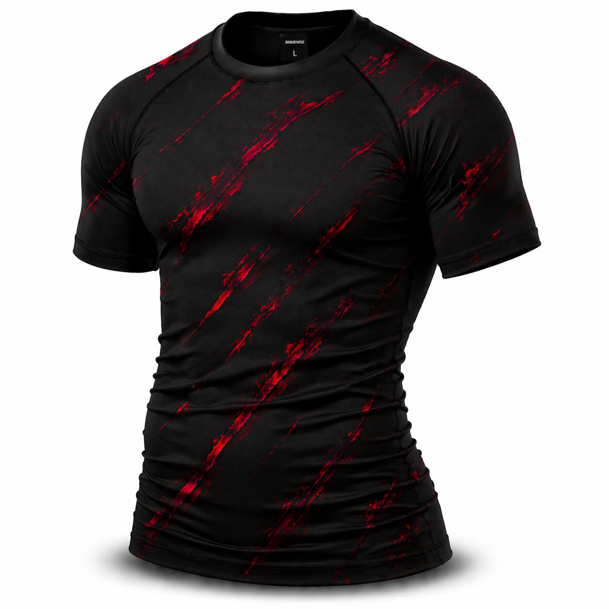 Crimson Strike Compression Performance T-Shirt – Breathable Athletic