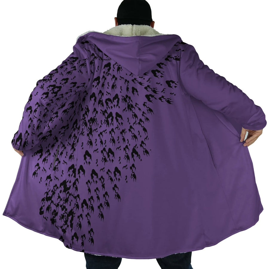 Curse Mark Pattern Hooded Cloak Coat
