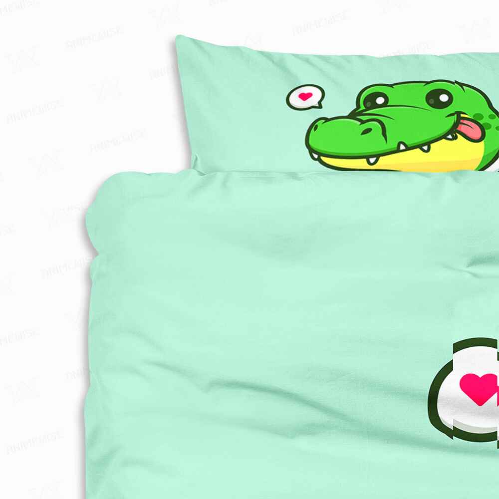 Cute Baby Dino Playing Skateboard Comforter Set