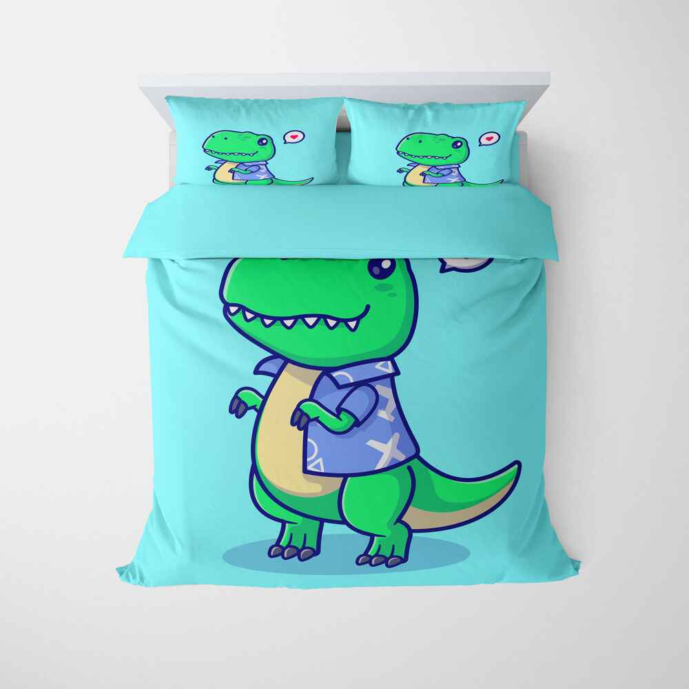 Cute Cheerful Dinosaur Comforter Set