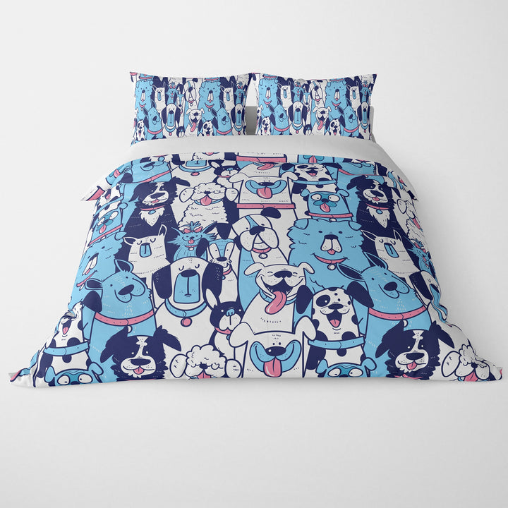 Cute Dogs Doodle Love Duvet Cover Bedding