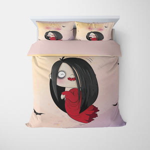 Cute Horror Vibes Ghost Girl Comforter Set Bedding