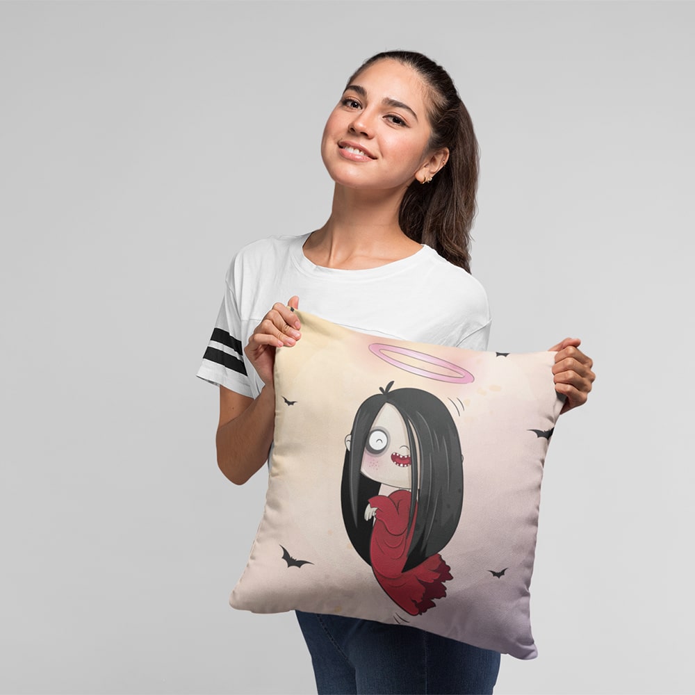 Cute Ghost Girl Throw Pillow