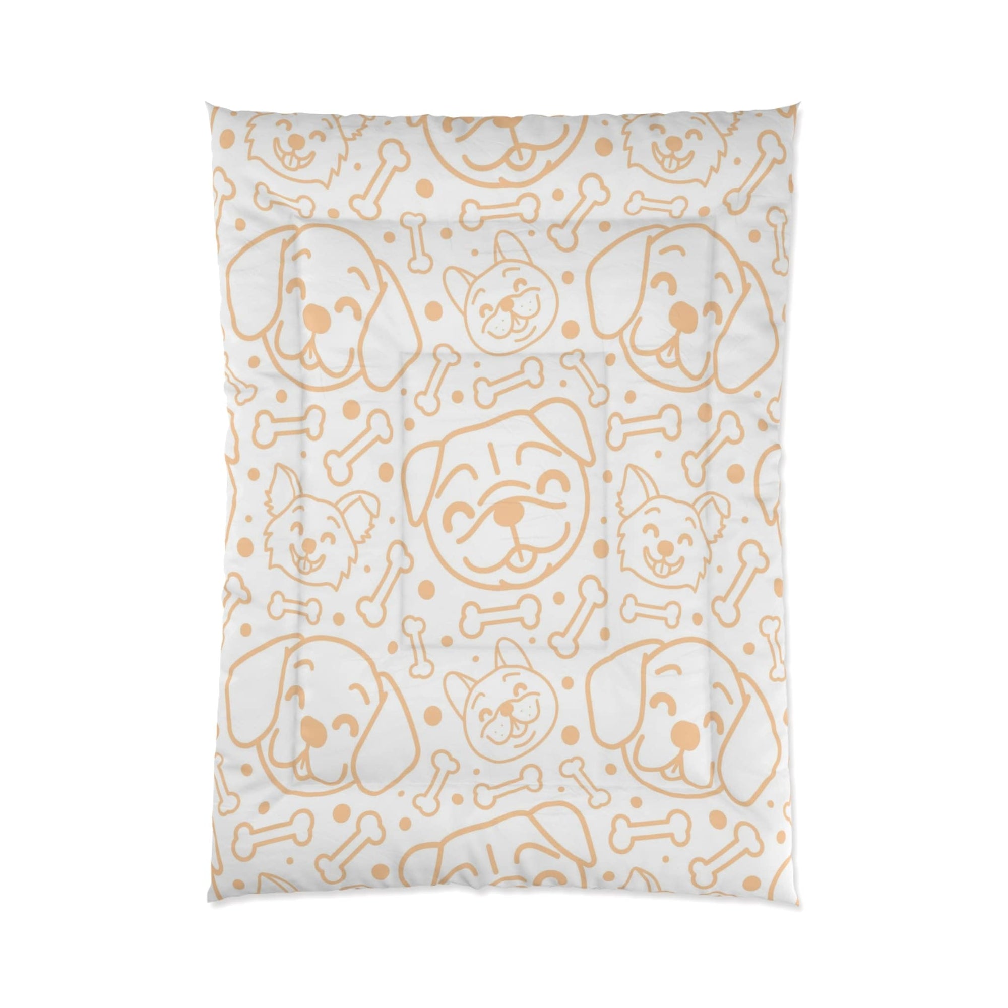 Cute Smiling Dogs Doodels All Over Brushed Comforter Set Bedding