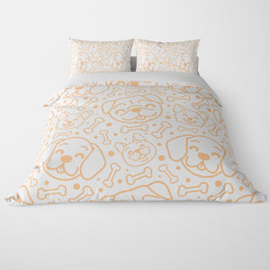 Cute Smiling Dogs All Over Brushed Duvet Cover Bedding