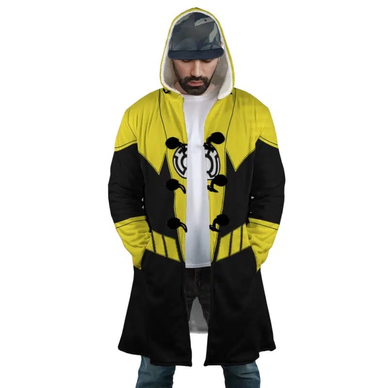 Yellow Lantern Hooded Cloak Coat