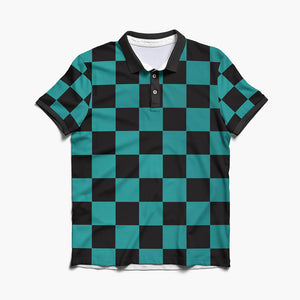 kimetsu na Classic Green Check Polo Shirt