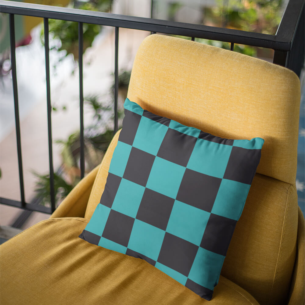 kimetsu Classic Green Check Check Pattern Throw Pillow