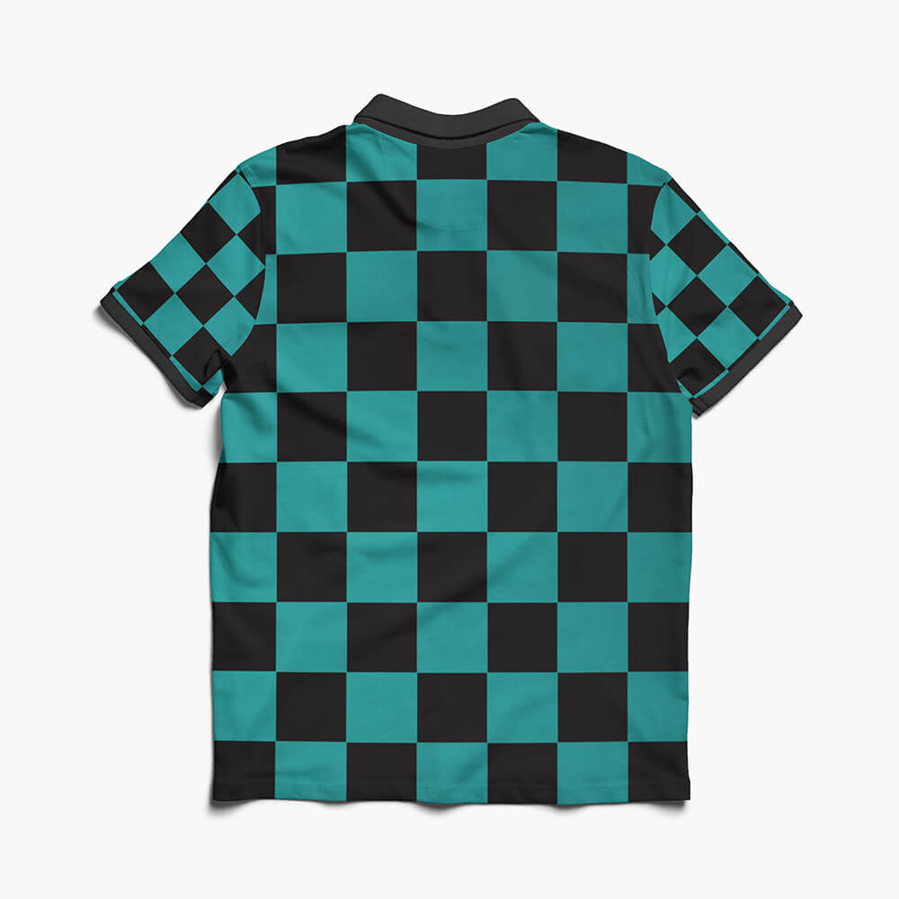 kimetsu na Classic Green Check Polo Shirt