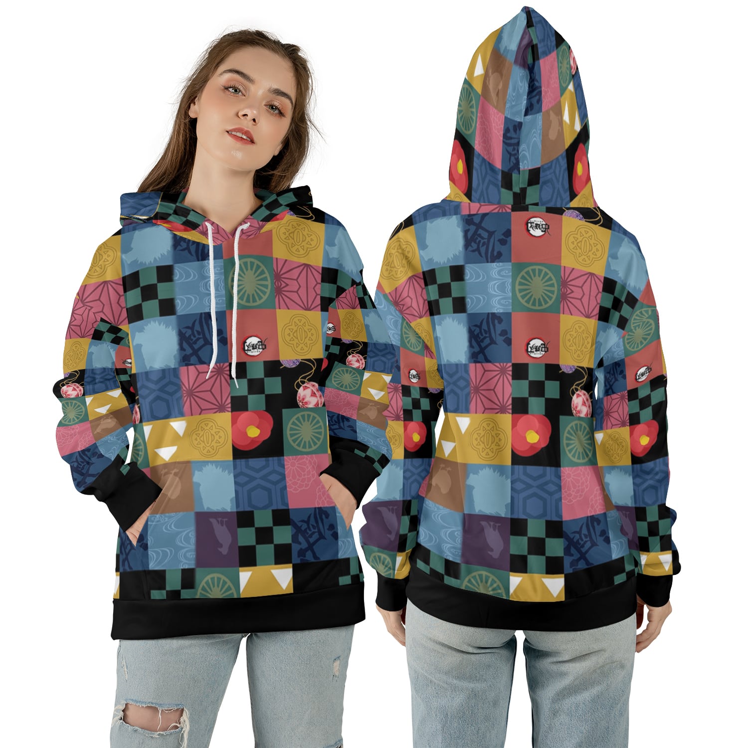 Demon Cosplay Patches Pullover Hoodie