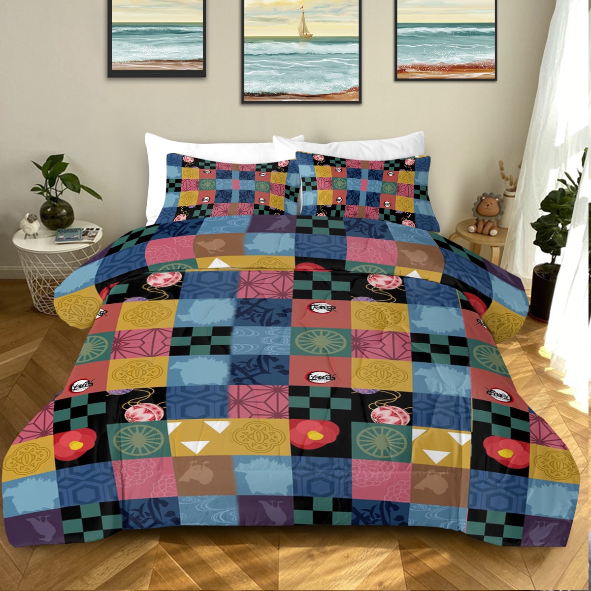 Demon Talisman Patches Comforter Set